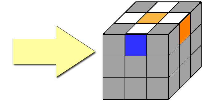 Схема сборки тетраэдра 3х3х3 (кубика Рубика в форме пирамидки 3х3)